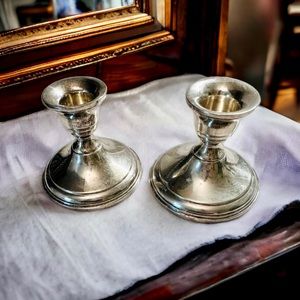 Set of 2 Sterling Silver weighted Candlesticks
